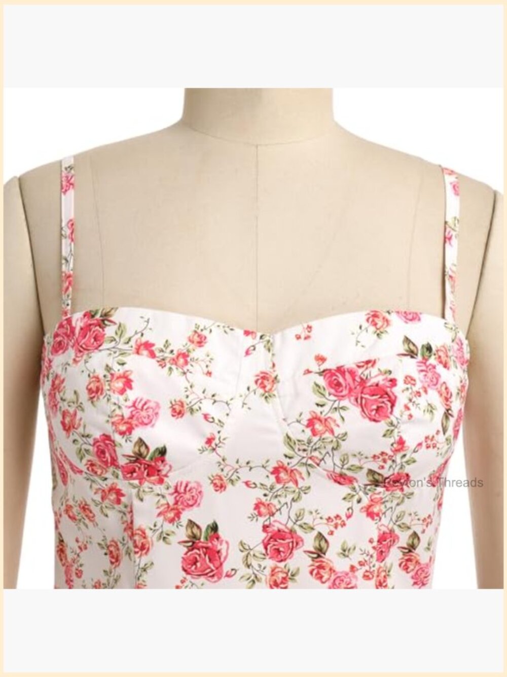 Women Corset Midi Dress Flowy Spaghetti Straps Bustier Summer Dress - Picture 7 of 7
